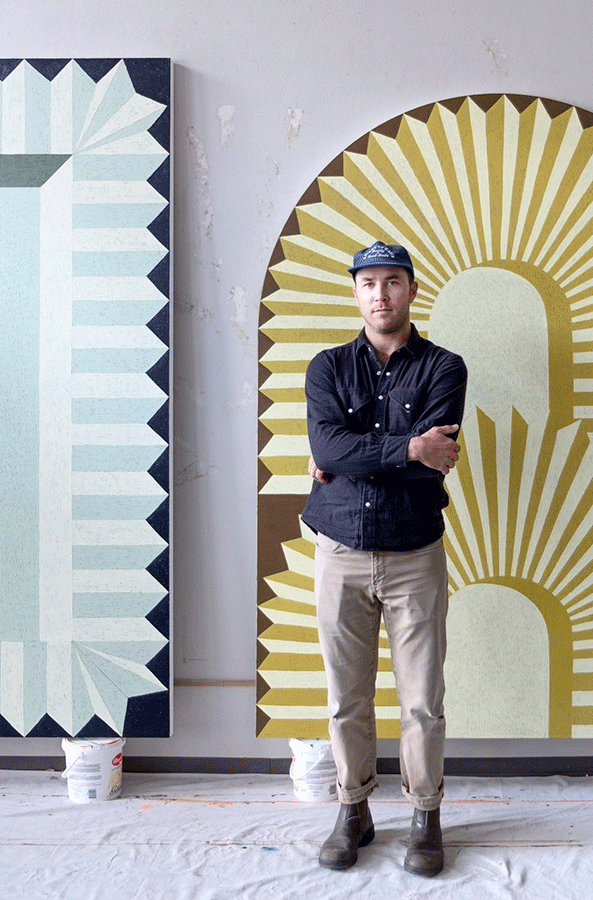 Artist Matt Kleberg in his studio