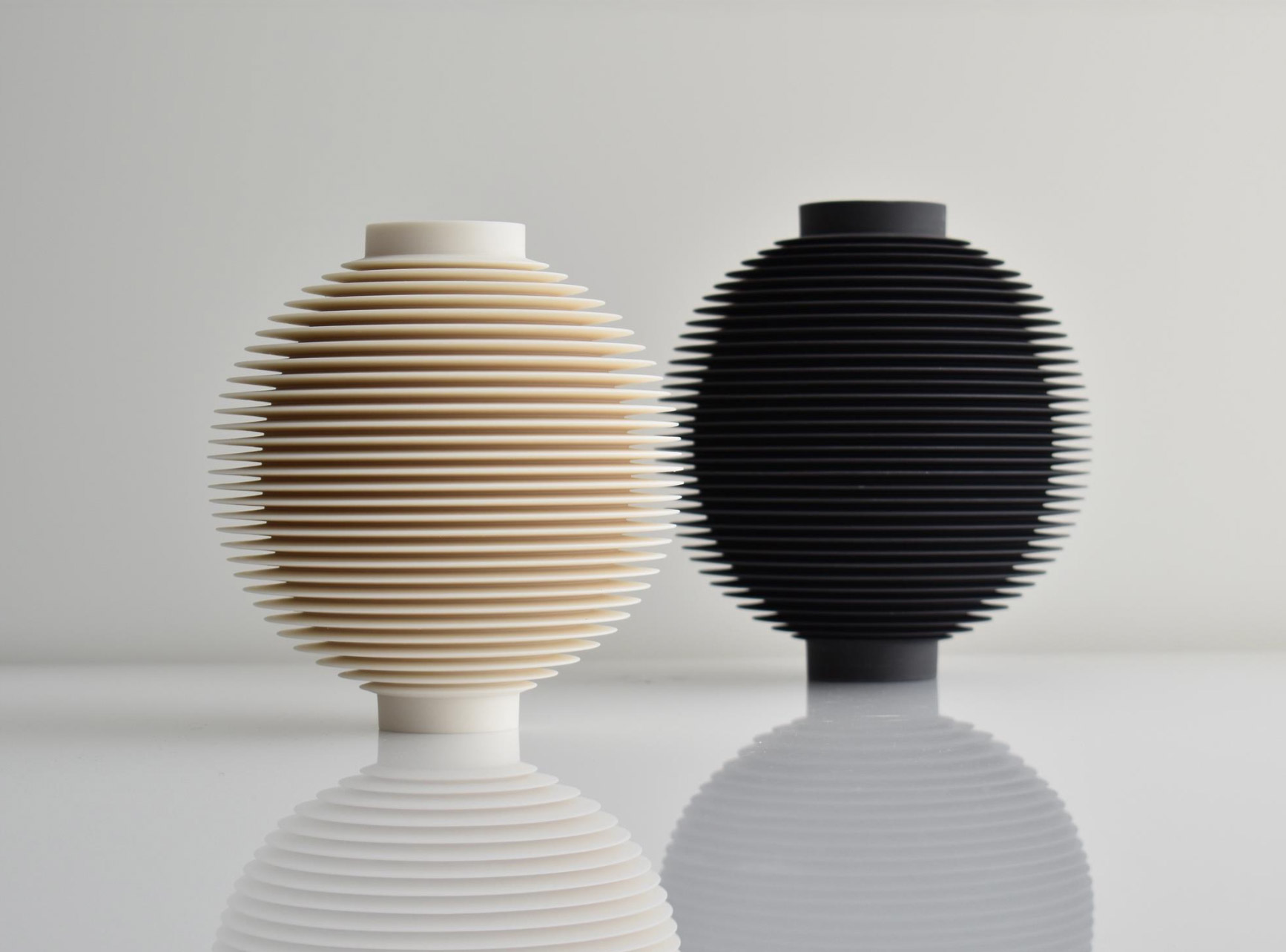 £2,350 each excl. VAT - Black and white orbits. Average height 18cm.