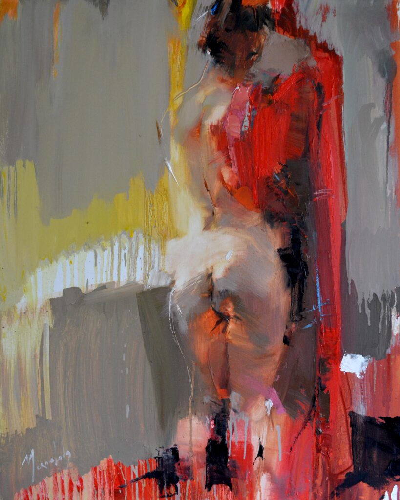 Woman with the red plaid