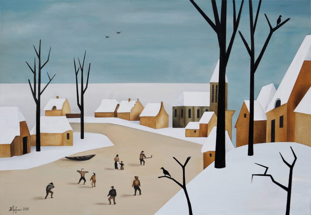 Landscape with skaters