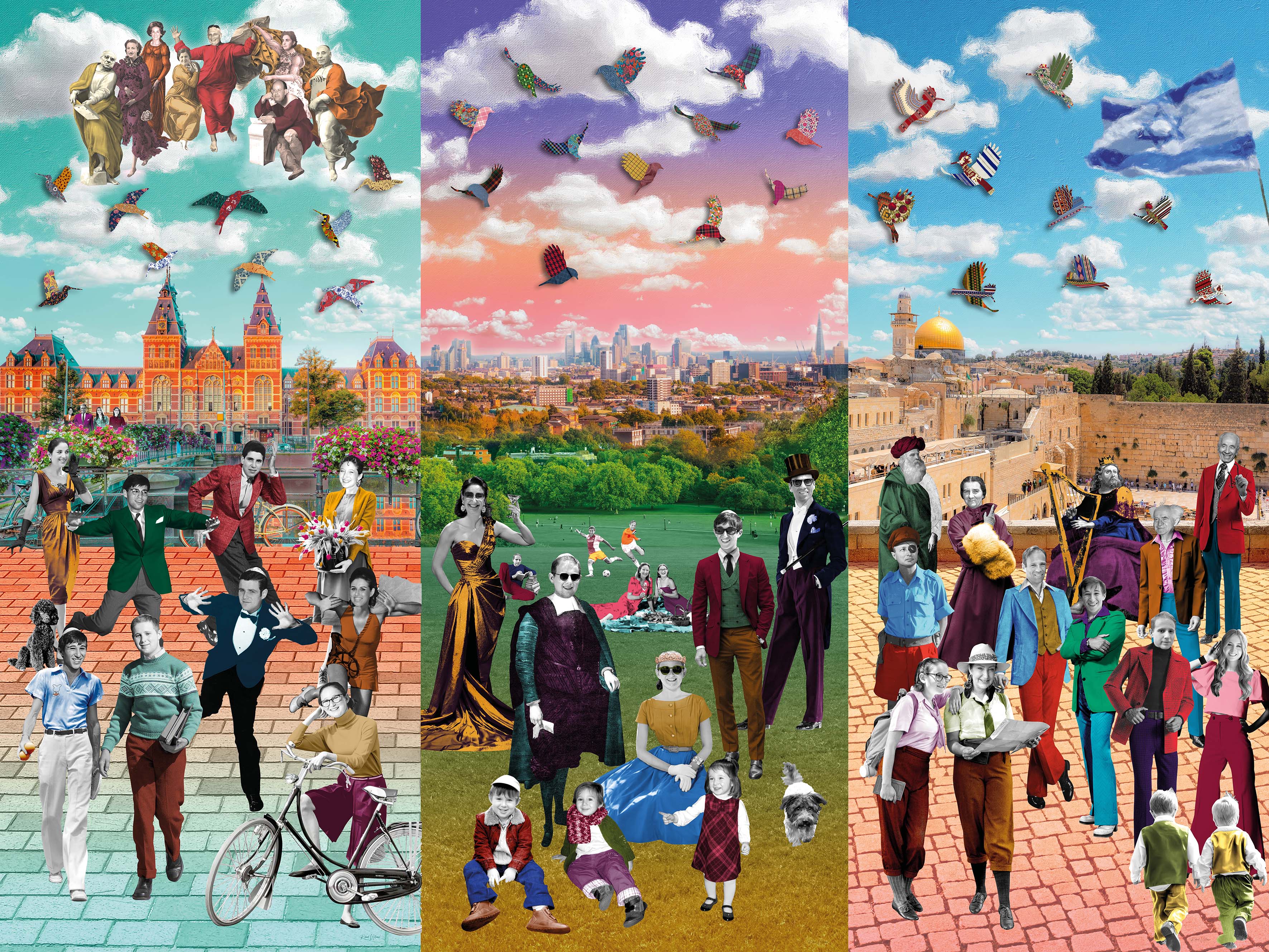 22-Abraham_Surreal Portrait Triptych_Birds Mock Up 3